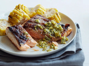 Salmon and Corn Mixed Grill | Lotus Grill | Charcoal HK