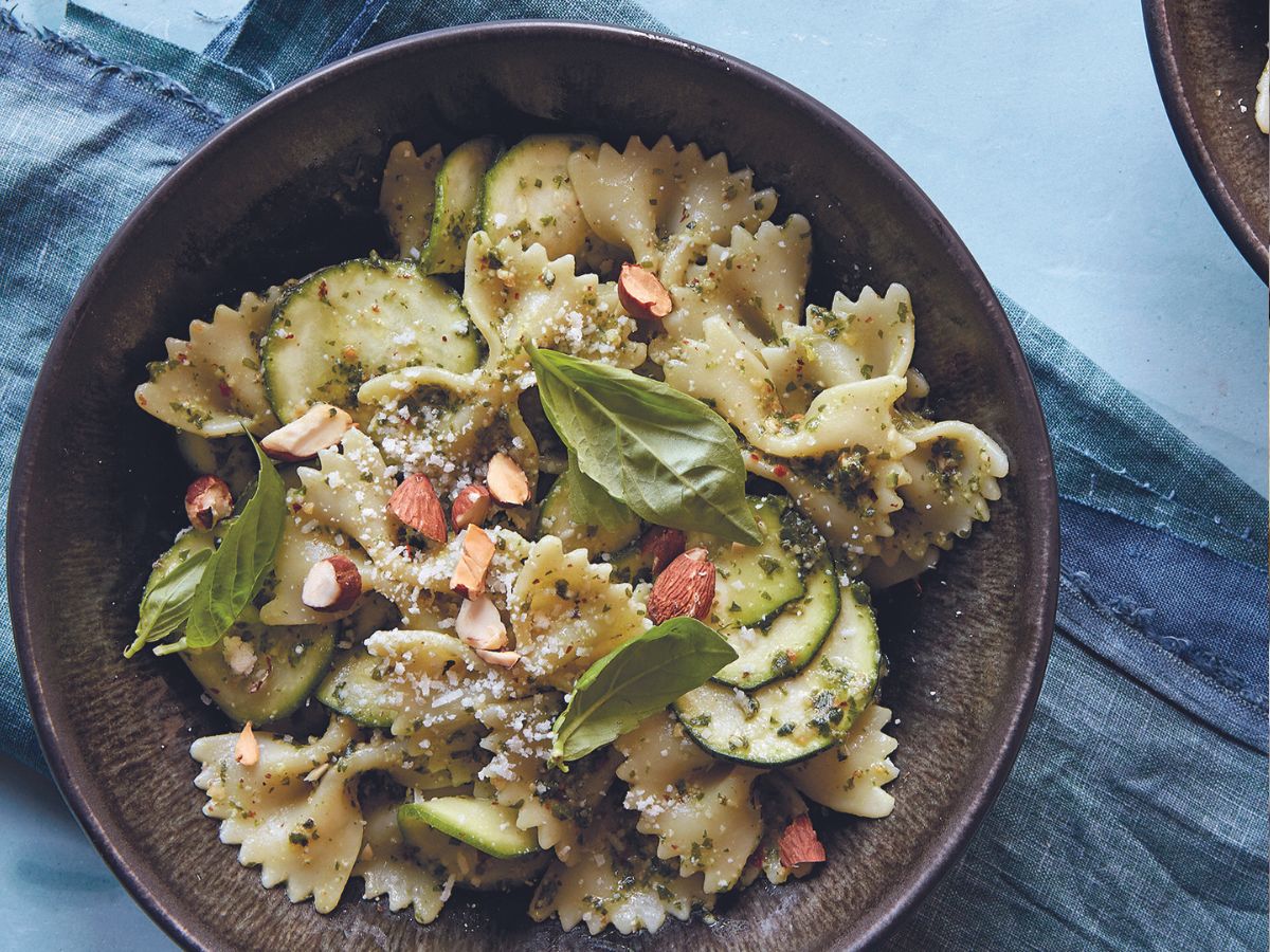 How To Prepare Farfalle with Almond-Basil Pesto and Zucchini ? – Coba Grill Hong Kong