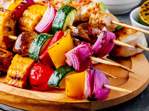 BBQ Grilled Chicken & Veggie Kabobs | Lotus Grill
