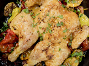 Roasted Garlic and Herb Chicken with So Many Peppers | Lotus Grill