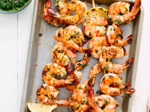 Grilled Shrimp Skewers With Chimichurri | Charcoal HK | Lotus Grill