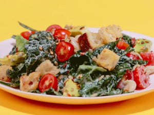 Kale Crunch Salad With Avocado and Sourdough Croutons | Lotus Grill Hong Kong