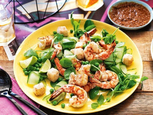 Chargrilled Prawns With Cucumber And Mint Salad | Lotus Grill Hong Kong