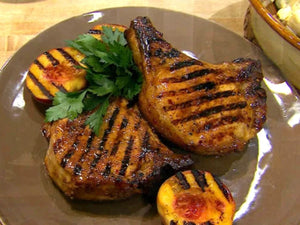 Peach and Chipotle-Glazed Pork Chops | Lotus Grill