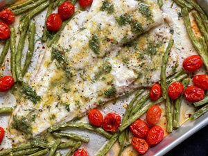 Sheet-Pan Fish With Tomatoes And Green Beans | Lotus Grill Hong Kong