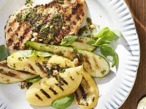 Grilled Pesto Chicken with Summer Squash | Charcoal HK | Lotus Grill