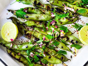 How to Prepare Grilled Fava Beans With Mint, Lemon Zest, and Sumac ?