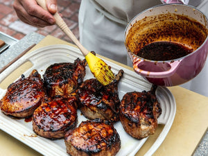 Grilled Pork Chops with Honey Garlic Glaze | Lotus Grill | Charcoal HK