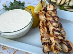 Italian Marinated Chicken Kebabs with Lemon-Garlic Yogurt | Charcoal HK