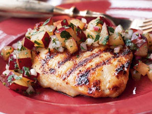 Grilled Chicken Breasts with Plum Salsa | Lotus Grill
