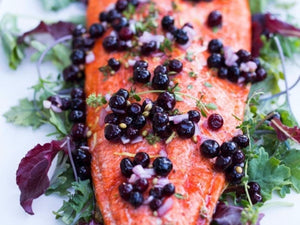 Grilled Salmon With Huckleberry Relish | Lotus Grill | Charcoal HK