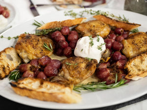 Roast Chicken with Grapes and Burrata | Charcoal HK