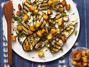 Grilled Eggplant With Chickpea Croutons | Lotus Grill Hong Kong | Charcoal HK