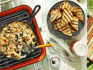 Skillet Spinach Artichoke Dip With Fire Roasted Bread | Lotus Grill | Charcoal HK