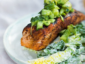 Mexican Grilled Salmon With Avocado Cucumber Salsa | Lotus Grill Hong Kong