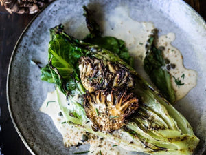Grilled Romaine Salad With Maitake Mushrooms | Lotus Grill | Charcoal HK