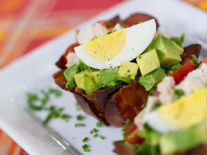 Cobb Salad in a Crispy Bacon Cup | Lotus Grill Hong Kong