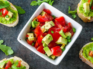 Spring Pea Bruschetta With Tomato And Avocado | Charcoal HK | Lotus Grill Hong Kong