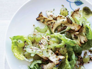Celery, Grilled Grape and Mushroom Salad | Charcoal HK