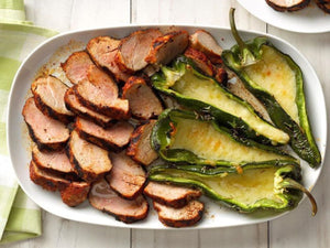 Grilled Pork and Poblano Peppers | Lotus Grill