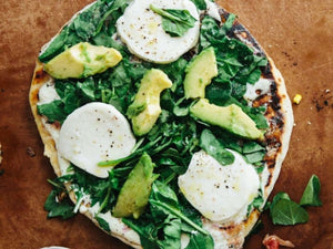 White Pizza with Avocado, Spinach & Mozzarella | Lotus Grill | Charcoal HK