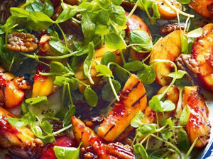 Salad of Chilli and Honey Peaches, Leaves and Pecans | Lotus Grill Hong Kong | Charcoal HK