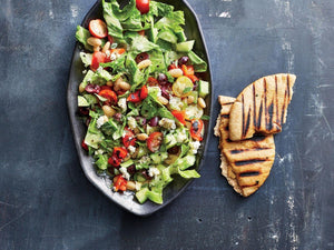 Greek Chopped Salad with Grilled Pita | Maze Grill | Lotus Grill Hong Kong