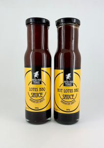Lotus BBQ Sauce hot and regular.