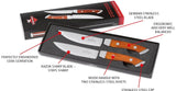 Steak Champ Knives: Wood Handle With 2 Stainless Steel Reiverts and End Cap | Coba Grills