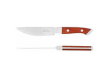Steak Champ Knives: Wood Handle With 2 Stainless Steel Reiverts and End Cap | Coba Grills