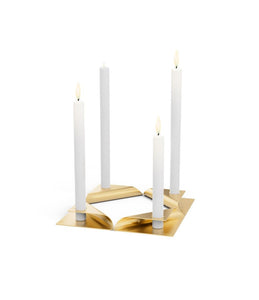 Hoefats Square Candle Holder Set - Gold